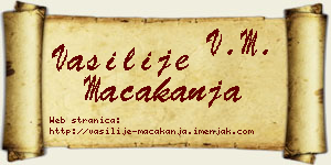 Vasilije Macakanja vizit kartica